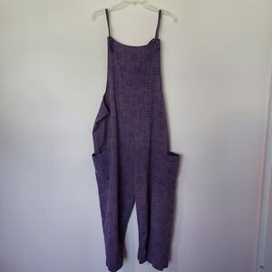 Lakhays Purple Mandala Print Overalls Relaxed Festival Hippie Boho Gypsy